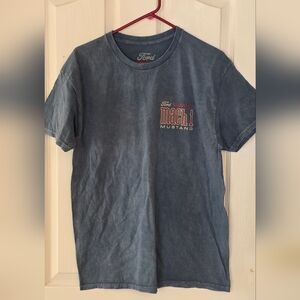 Ford Mach 1 Mustang Blue Short Sleeve Tee Sz L Unisex.